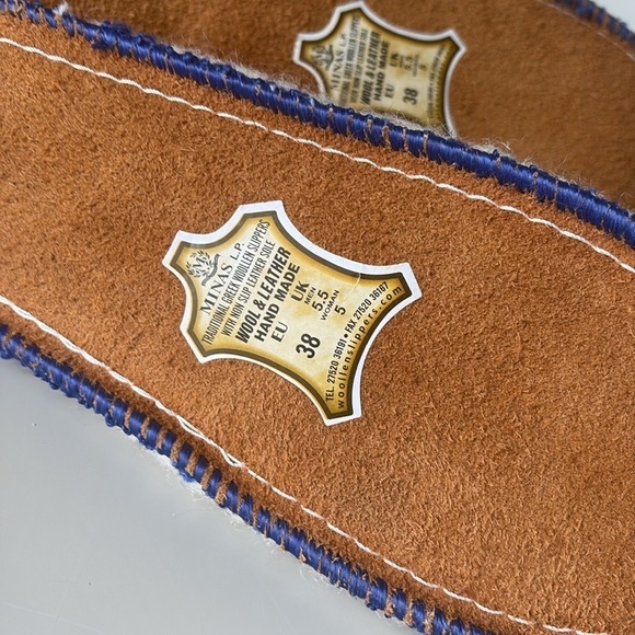 Minas Traditional Greek Woollen Slippers Size 38 NEW! - Picture 7 of 8